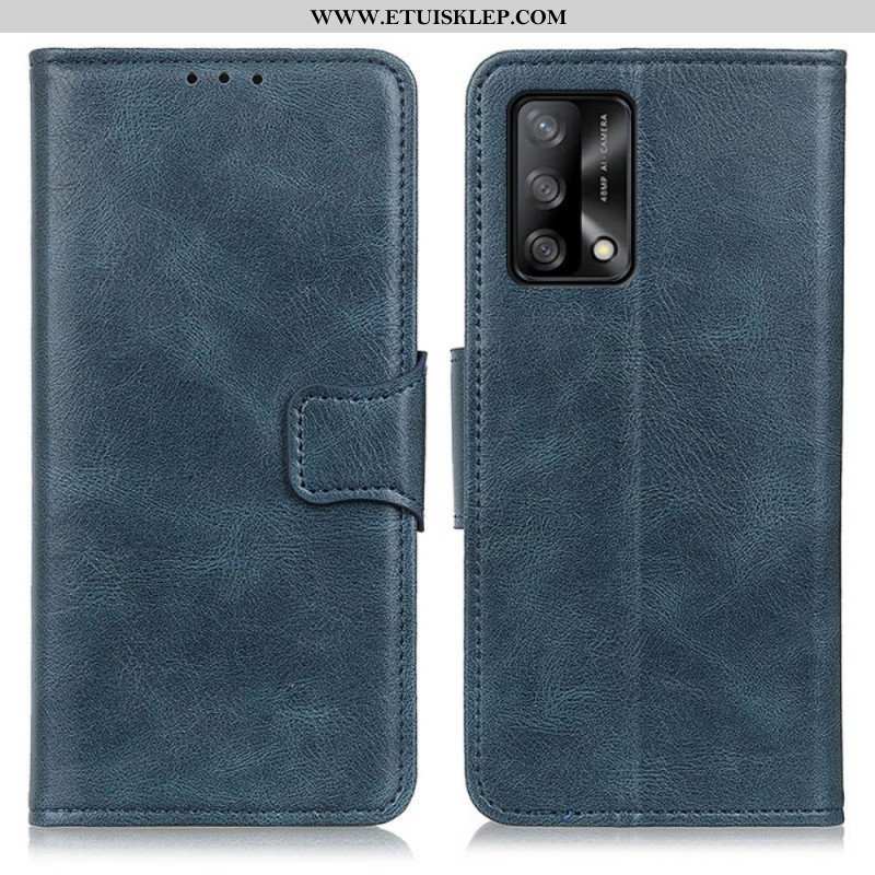 Etui Folio do Oppo A74 4G Dwustronne Zapięcie Z Efektem Skóry